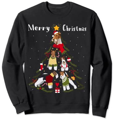 Arbre de Noël en fil de fer Fox Terrier pour propriétaire de chien Sweatshirt