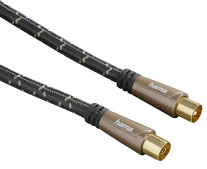 Hama Cavo antenna, coax. maschio - coax. fem., metallo, oro, 5,0 m, 120 DB