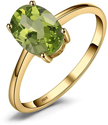 JewelryPalace Echt Edelstein Granat Citrin Peridot Blautopas Amethyst Ringe Gold, Verlobungsring Promise Solitär Ring Silber 925 Damen, Silberringe Damenring Antragsring Ringe, Damen Schmuck 54