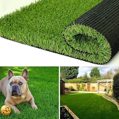 ALTRUISTIC Gazon artificiel haute densité de 1,4 m x 2,1 m, envers en polyuréthane, hauteur des poils de 3,8 cm, gazon synthétique épais et réaliste, 4 tons/doux pour intérieur et extérieur, tapis de