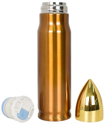 Thermoskanne Edelstahl Auslaufsicher 500ml,Thermosflasche Gold,Trinkflasche,Thermoskanne aus 304 Edelstahl,Isolierflasche Thermo Fahrrad | bruchsicher | Wasserflasche BPA frei