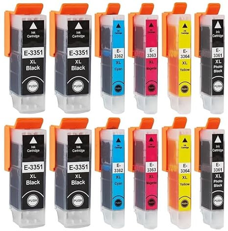 12 kompatible Druckerpatronen T33 XL kompatibel mit Epson Expression Premium XP-530, XP-540, XP-630, XP-635, XP-640, XP-645, XP-830, XP-900, XP-7100
