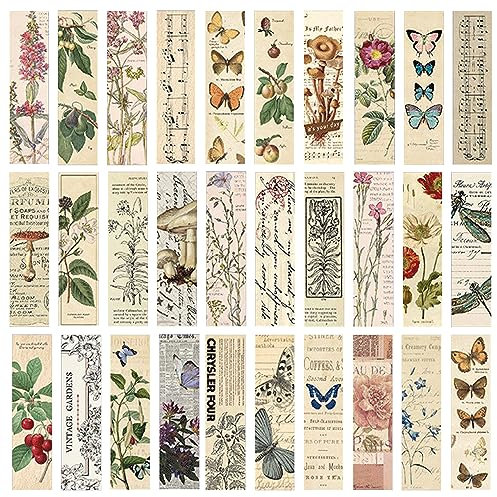 30 Papier-Lesezeichen, Lesezeichen mit künstlerischen Mustern, Vintage-Lesezeichen-Papier-Set, Buchzubehör im klassischen Stil, ästhetische Lesezeichen zum Lesen, Markieren