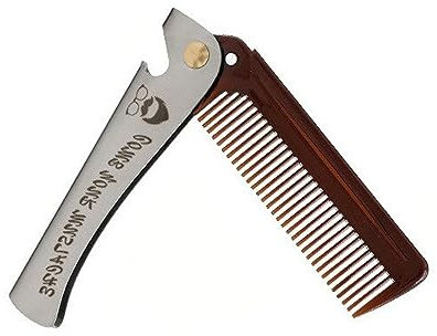 JOCXZI 1 x Foldable Beard Comb with Corkscrew Comb Men Professional Styling Comb Wide Tooth Comb Oil Head Comb Plastic Combs Hairstyle Comb Hairdressing Styling Tool