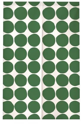 Surwin Rideau de Porte Japonais Long Tapisserie Noren en Microfibre Fenêtre Rideaux Panneau Tenture Tapisserie Décoration pour Cuisine Chambre Décoration de Maison (85 * 90cm,Points Verts)