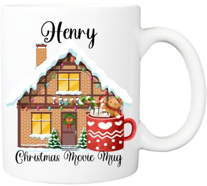 Personalised Christmas Movie Mug, Xmas Gifts, Mugs for Movies, Custom Mug for Christmas, Holiday Season Gift Mug, Secret Santa Gift, Christmas hot Chocolate Cup, Xmas Mug (Design 1)