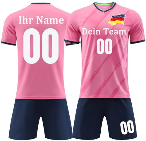 OPUTWDF Trikot Kinder Personalisiert 2 Teiliges Set mit Namen Name Nummer Team Logo Fußball Trikots & Shirts Trikot Fussball Jungen Herren Trikots Fußball Anzug