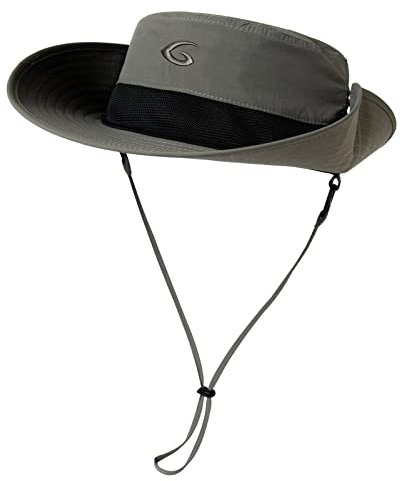 Comhats Herren Sonnenhut mit UV-Schutz - Atmungsaktiver, Faltbarer Boonie Outdoor Buschhut mit Kinnband für Sommer & Surfen Grau L/XL