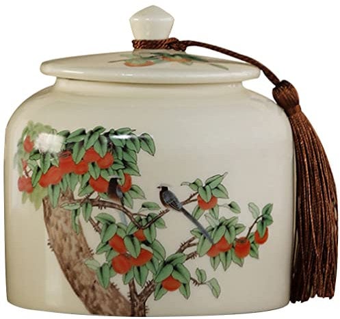 ISolay Tarro de Té Cerámica,Tarro de té de cerámica Tarro de té de cerámica Sellado Caja de Almacenamiento de Cocina Contenedor de té de cerámica con Tapa (como se Muestra)