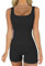 Jumpsuit Damen Kurz Eng Ärmellos Sport Yoga Einteiler Bodysuit Overall Bodycon Romper Sommer Gerippte Sportanzug Ganzkörperanzug Trainingsanzug Shorts Outfits Schwarz S