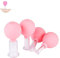 Facial Cupping Set, 4 Stück Gesichtsmassage-Saugnapf, Kunststoff-Physiotherapie-Schröpfen mit Silikonball, geeignet Für Straffe Haut, Faltenminderung, Entgiftung, Anregung Lymphfluss（Rosa）