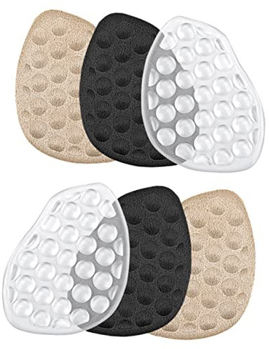 minkissy 3 pares de almohadillas para el antepié, almohadillas cómodas para zapatos, almohadillas protectoras de ampollas, talones metatarsianos, medias almohadillas de cristales y piedras preciosas,