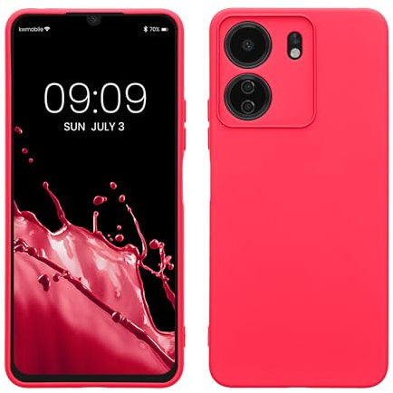 kwmobile Custodia Compatibile con Xiaomi Poco C65 / Redmi 13C Cover - Back Case per Smartphone in Silicone TPU - Protezione Gommata - rosa shocking