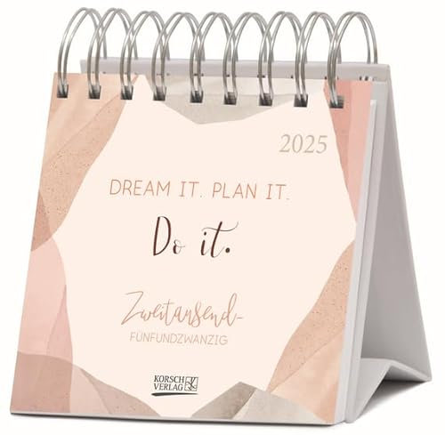 Plan it - Postkartenkalender 2025 - Wochenkalender - Korsch-Verlag - mit 53 Sprüchen in Deutsch und Englisch - 17 cm x 16 cm