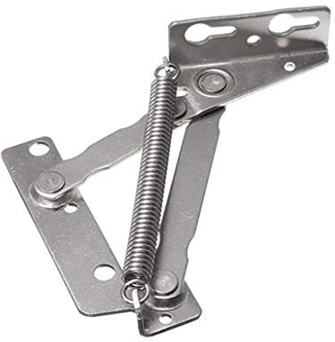 2X 80 Degree Sprung Hinges Cabinet Door Lift Up Stay Flap Top Support Cupboard Kitchen