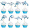 Blumomon 28 Stück Delphin Cupcake Topper Dschungel Safari Tiere Kuchen Dekoration Tiere Figur Kuchen Topper Picks für Babyparty Kindergeburtstag Party Supplie