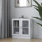 Keyroto Vitrinenschrank für Wohnzimmer und Bücherschrank - Holzwerkstoff Weiß 82,5x30,5x80 cm