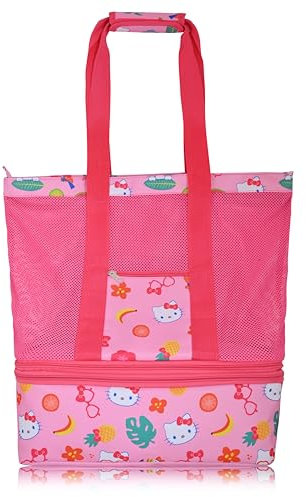 Fast Forward Hello Kitty oder Minnie Mouse Strandtasche Tragetasche für Damen mit abnehmbarer Isoliertasche, hello kitty, Large