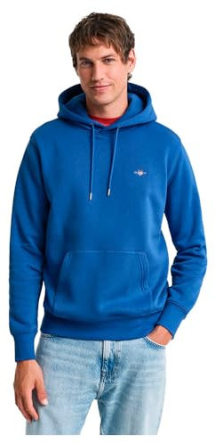 GANT Herren REG Shield Hoodie Kapuzenpullover, Rich Blue, L