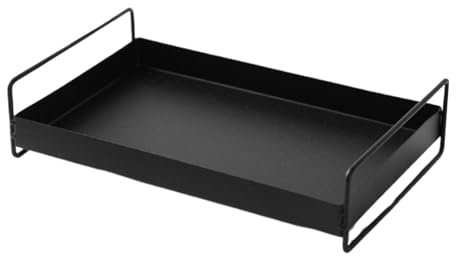 Sharplace Rectangle Serving Tray Vanity Tray Nordic Versatile Fruit Dessert Tray Jewelry Storage Tray Tea Water Plate for Snacks Office, Black