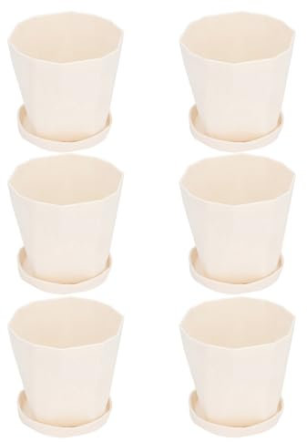 Maceta Pequeña, Jardinera Plástica de Interior Pequeña y Versátil de Estilo Simple (Beige)