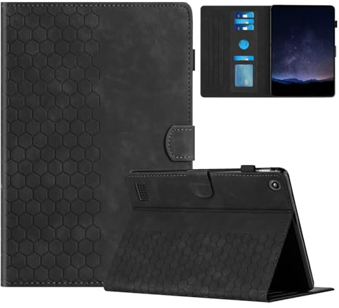 Mldjomid Custodia Tablet per 7 Kindle Fire 7 (9ª / 7ª / 5ª generazione) 2019/2017/2015 Custodia Pelle PU Folio Supporto Protezione Cover con Slot per Schede e Funzione Stand per Fire 7, Nero