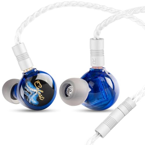 QOA Kinera Celest in Ear Monitor, 3.5mm HiFi Wired Earphone, Enhanced SPD2.0 BA Driver IEM Earphone,with Resin Housing,2-Pin Detachable Cable,for Musicians Sound Engineers and DJs(Blue)