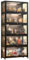 Moderne, schwarze Glasvitrine mit staubdichtem Aufbewahrungs-Organizer, 5 Ablagen, 80 x 32 x 172 cm
