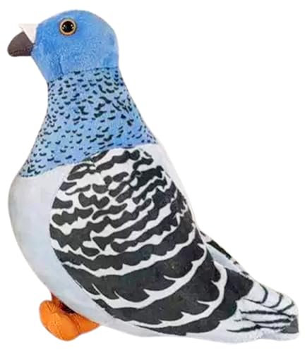 QWEPU Tauben Kuscheltier, Plüschtaube Plüschvogel,Plüschtier, Kuscheltier,Realistische Taube Plüschspie Spielzeug für Wilde Tiere, Geschenk für Freunde und Kinder (20CM,blau)