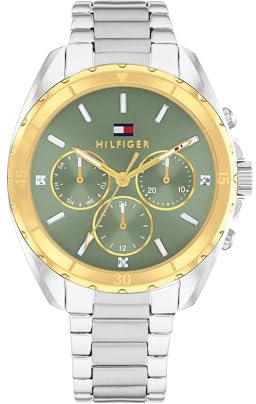 Tommy Hilfiger Multi Zifferblatt Quarz Uhr für Damen mit Silbernes Edelstahlarmband - 1782785