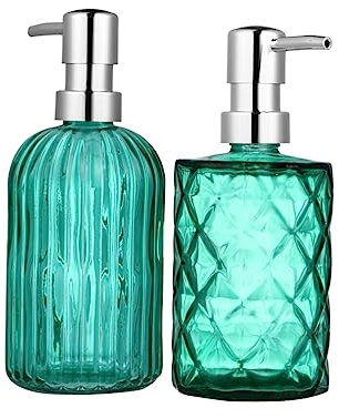 TOVINANNA 2 Pièces Bouteille Vide Verre pour Shampoing Bouteille De Shampoing Verre à Pression pour Salle De Bain