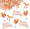 MEJOSER 100 Stück Aperol Geburtstag Konfetti Deko mit Glitzer Tischdeko Streudeko Happy Birthday Geburtstagsdeko Tisch DIY Basteln Geschenk Karte Aperoli Orange für Frauen Freundin Mann