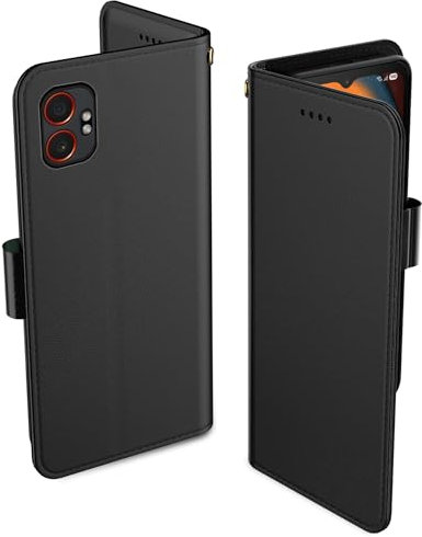 Aiziki Handyhülle für Samsung XCover 7 Pro Tasche, RFID Leder Klappbar Schutzhülle Tasche Wallet Brieftasche Cover Flip Case [Standfunktion] [Kartenfächern] Kompatibel mit XCover 7 Pro Hülle -Schwarz