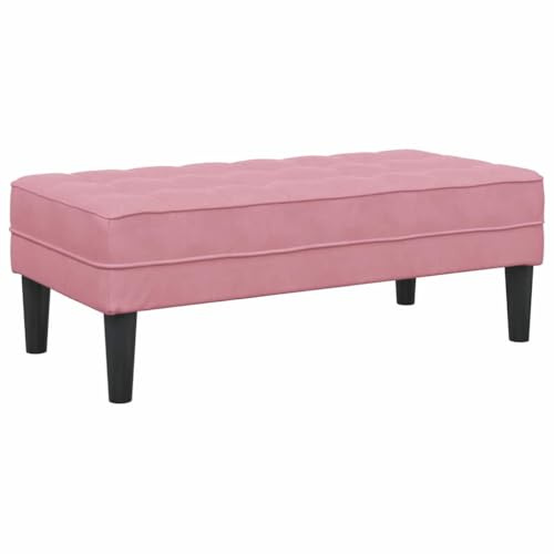 vidaXL Bank mit Kissen Rosa 113 x 57 x 39 cm Samt