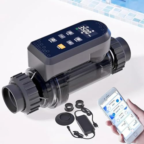 Salt Chlorine Generator, Smart Salt Chlorinator, Salt Water Chlorination System for Swimming Pools, Built-in Wi-Fi & App Remote Control, Salt Water Pool Chlorinator with Smart Digital Panel,50g/h