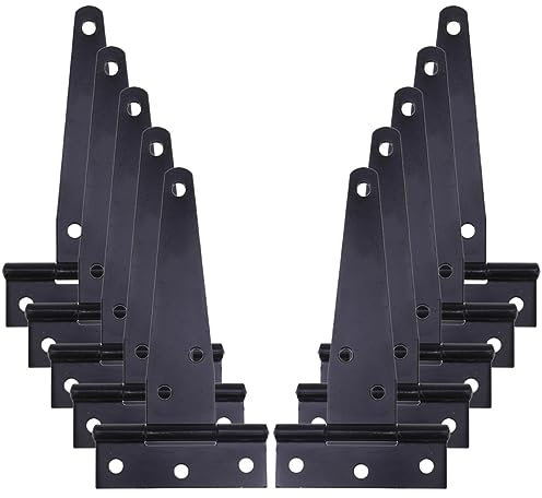 Yardenfun 10pcs Heavy Duty T-Shaped Hinge for Gate and Door Weatherproof Construction for Shed and Barn Use