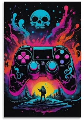 Gaming-Poster, Comic-Vintage-Poster für Zimmer, ästhetische Leinwand, Wandkunst, Schlafzimmer-Dekor, 30 x 45 cm
