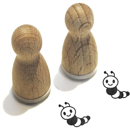 Stemplino Midistempel Romi Raupe, 18 mm, Holzstempel für Karten, Scrapbooking und Bullet Journal