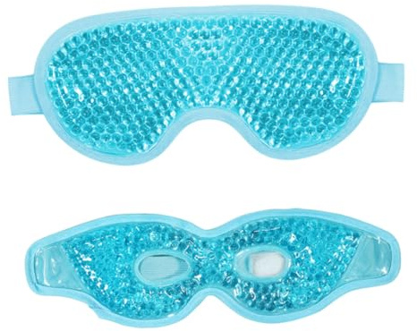Hohopeti 2 Stück Kühlende Augenpads für Kalte Kompressen Hautfreundliche Gel eisbeutel zur Linderung von Geschwollenen Augen Migräne und Trockenen Augen Atmungsaktive Schlafmaske in Blau