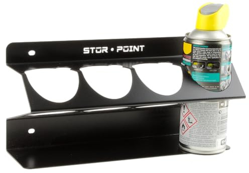 Stor Point Aerosol Spray Can Holder, Black | Storage Organiser Rack, For Van, Workshop and Garage, 1.5mm Steel