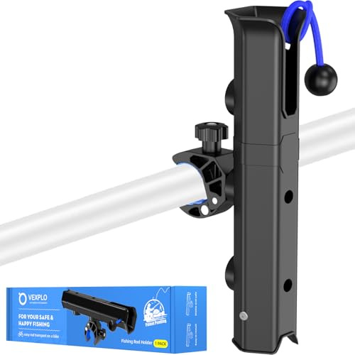 VEXPLO Fishing Rod Holder for Bike, Clamp On Bicycle Fishing Pole Holder | Tool-Free Clamp On Fishing Rod Holder for Bicycle, Ebike, Scooter, Moped, Golf Cart During Fishing Pole Transporting