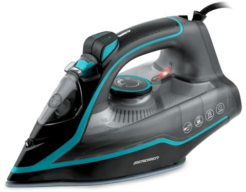 Berdsen Dampfbügeleisen - 2600W Bügeleisen 9in1 - mit Keramiksohle - 230 ml Wassertank Grün