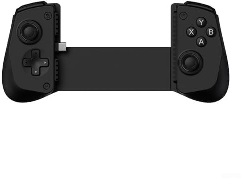 Ausziehbarer mobiler Gamecontroller für Android und ergonomisches kabelloses ABS-Gamepad mit tragbarem Telefon-Joystick, kompaktes Reise-Gaming-Pad in Rosa, Grün, Schwarz (Schwarz)