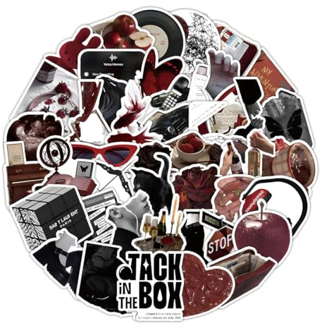 Reccisokz 50 Stück Vinyl Cartoon Aufkleber,Y2k Sticker,Für Laptop,Gepäck Auto,Telefon Scrapbook,Wasserdicht,Ästhetische Funny Sticker für Kinder,Erwachsene