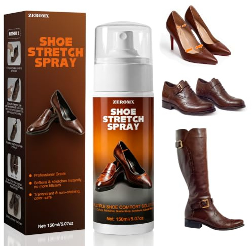 Schuhdehner Spray, Dehnungsspray Schuhe, Hilft Druckstellen zu Lindern | 150ml Dehnungsspray für Schuhe und Stiefel, Lederdehnungsspray für Enge Schuhe, , Für Leder, Wildleder, Nubuk und Canvas