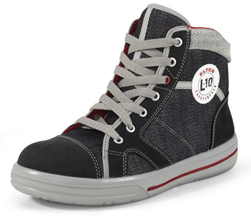 ELTEN Sicherheitsschuhe SENSATION Mid ESD S2, Damen und Herren, Leder/Textil, Stahlkappe, leicht, sportlich, Schwarz, Größe: 41