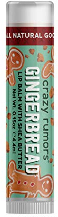 Crazy Rumors Gingerbread Lip Balm. 100% Natural, Vegan, Plant-Based, Made in USA (1-Pack)