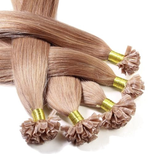 Hair2Heart 25 x 1g extensions cheveux keratine à chaud - 50cm, couleur #12 Blond Miel, lisse