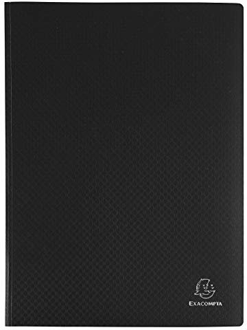 Exacompta - Réf. 8561E - Carton de 8 Protèges-documents OPAK - 60 pochettes grainées antireflet - 120 vues - pour format A4 - dimensions 24 x 32 cm - couverture en polypro souple - couleur noir