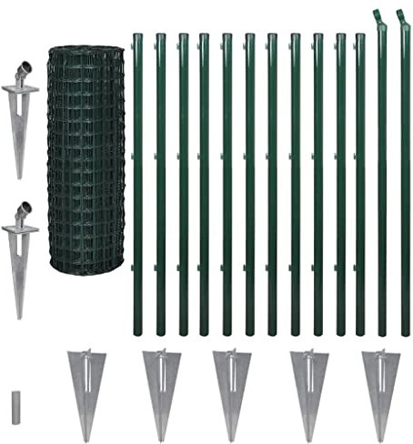 vidaXL Maschendrahtzaun 25x1,2m Komplettset Zaunset Gartenzaun Maschendraht
